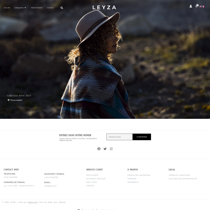 Conception site web ecommerce Leyza